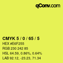 Código de color: CMYK 5 / 0 / 65 / 5 | qconv.com