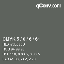 カラーコード: CMYK 5 / 0 / 6 / 61 | qconv.com