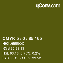 Farbcode: CMYK 5 / 0 / 85 / 65 | qconv.com