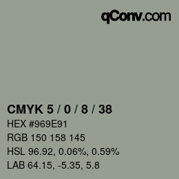 Code couleur: CMYK 5 / 0 / 8 / 38 | qconv.com