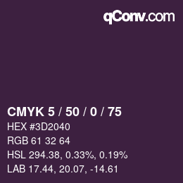 Farbcode: CMYK 5 / 50 / 0 / 75 | qconv.com