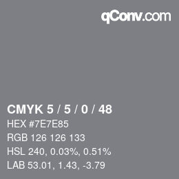 Color code: CMYK 5 / 5 / 0 / 48 | qconv.com