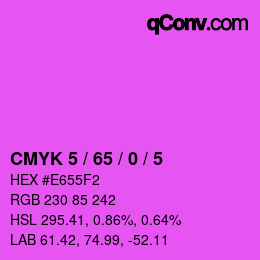 カラーコード: CMYK 5 / 65 / 0 / 5 | qconv.com