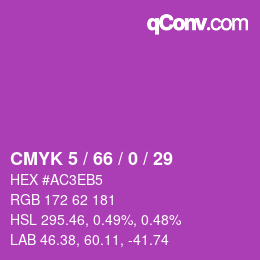 Farbcode: CMYK 5 / 66 / 0 / 29 | qconv.com