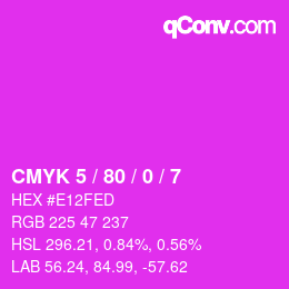 カラーコード: CMYK 5 / 80 / 0 / 7 | qconv.com