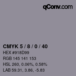 Código de color: CMYK 5 / 8 / 0 / 40 | qconv.com