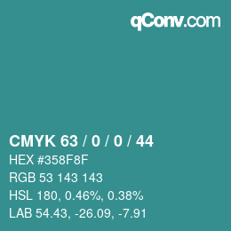 カラーコード: CMYK 63 / 0 / 0 / 44 | qconv.com