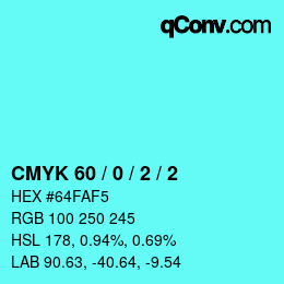 Farbcode: CMYK 60 / 0 / 2 / 2 | qconv.com