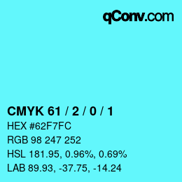 Código de color: CMYK 61 / 2 / 0 / 1 | qconv.com