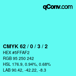 Farbcode: CMYK 62 / 0 / 3 / 2 | qconv.com