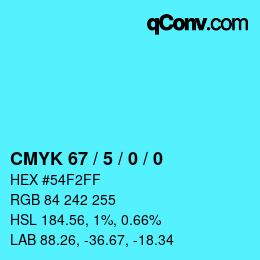 Código de color: CMYK 67 / 5 / 0 / 0 | qconv.com