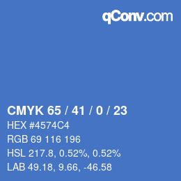 Color code: CMYK 65 / 41 / 0 / 23 | qconv.com