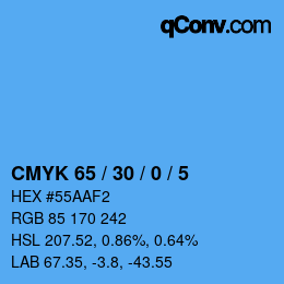 Código de color: CMYK 65 / 30 / 0 / 5 | qconv.com