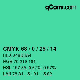 Color code: CMYK 68 / 0 / 25 / 14 | qconv.com