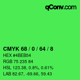 Código de color: CMYK 68 / 0 / 64 / 8 | qconv.com