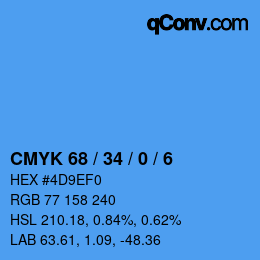 Código de color: CMYK 68 / 34 / 0 / 6 | qconv.com