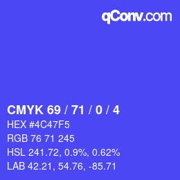 Código de color: CMYK 69 / 71 / 0 / 4 | qconv.com