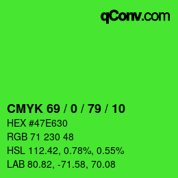 Color code: CMYK 69 / 0 / 79 / 10 | qconv.com