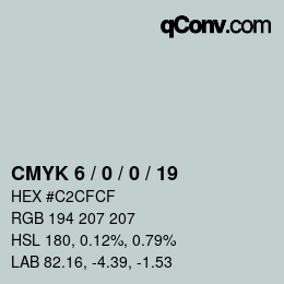 Código de color: CMYK 6 / 0 / 0 / 19 | qconv.com