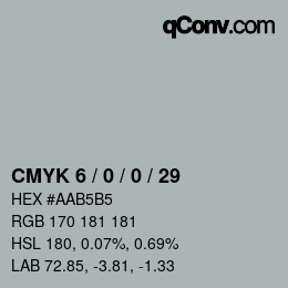 Code couleur: CMYK 6 / 0 / 0 / 29 | qconv.com