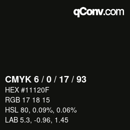 Color code: CMYK 6 / 0 / 17 / 93 | qconv.com