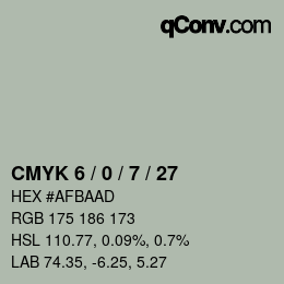 カラーコード: CMYK 6 / 0 / 7 / 27 | qconv.com