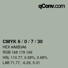 Code couleur: CMYK 6 / 0 / 7 / 30 | qconv.com