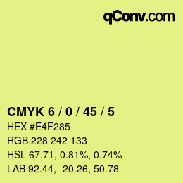 カラーコード: CMYK 6 / 0 / 45 / 5 | qconv.com