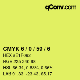 カラーコード: CMYK 6 / 0 / 59 / 6 | qconv.com