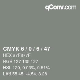 カラーコード: CMYK 6 / 0 / 6 / 47 | qconv.com