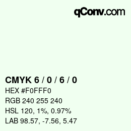 Code couleur: CMYK 6 / 0 / 6 / 0 | qconv.com