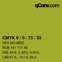 カラーコード: CMYK 6 / 0 / 73 / 33 | qconv.com