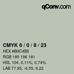 カラーコード: CMYK 6 / 0 / 8 / 23 | qconv.com