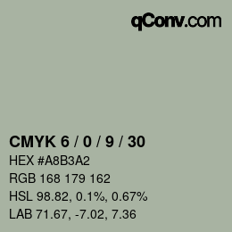 Color code: CMYK 6 / 0 / 9 / 30 | qconv.com