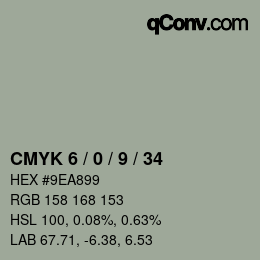 カラーコード: CMYK 6 / 0 / 9 / 34 | qconv.com