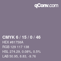 Code couleur: CMYK 6 / 15 / 0 / 46 | qconv.com