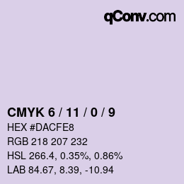 Code couleur: CMYK 6 / 11 / 0 / 9 | qconv.com