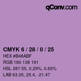 Code couleur: CMYK 6 / 28 / 0 / 25 | qconv.com