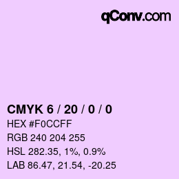 Code couleur: CMYK 6 / 20 / 0 / 0 | qconv.com