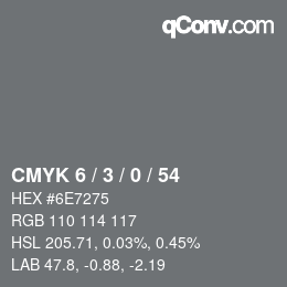 カラーコード: CMYK 6 / 3 / 0 / 54 | qconv.com