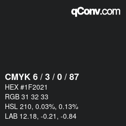 カラーコード: CMYK 6 / 3 / 0 / 87 | qconv.com