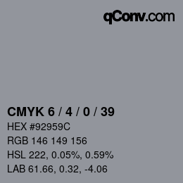 Código de color: CMYK 6 / 4 / 0 / 39 | qconv.com