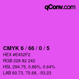 Farbcode: CMYK 6 / 66 / 0 / 5 | qconv.com