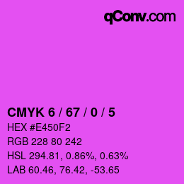 Farbcode: CMYK 6 / 67 / 0 / 5 | qconv.com