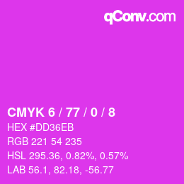 カラーコード: CMYK 6 / 77 / 0 / 8 | qconv.com