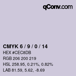 カラーコード: CMYK 6 / 9 / 0 / 14 | qconv.com