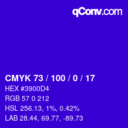 Código de color: CMYK 73 / 100 / 0 / 17 | qconv.com