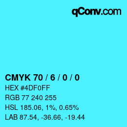 Código de color: CMYK 70 / 6 / 0 / 0 | qconv.com