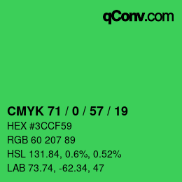 Código de color: CMYK 71 / 0 / 57 / 19 | qconv.com