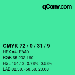 Código de color: CMYK 72 / 0 / 31 / 9 | qconv.com